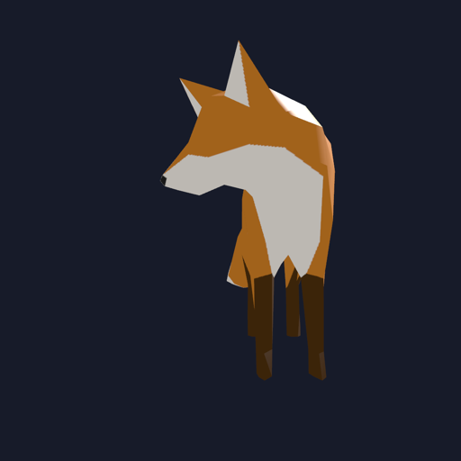 Fox — a low-poly orange fox, M1K3's original 3D companion